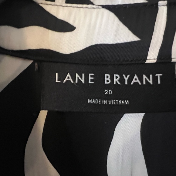 Lane Bryant Black and White Zebra-Print Button Blouse - Picture 3 of 4